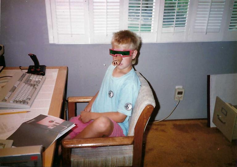 Me wearing glasses from Space Quest 3